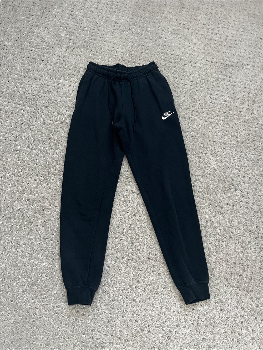Nike Black Jogger Sweatpants with White Swoosh